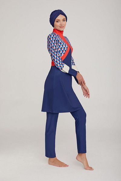 Remsa Mayo Lycra Full Covered Hijab Μαγιό Lulu 4409 Σκούρο Navy Blue