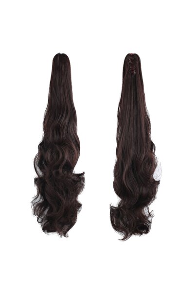 Suzan Peruk Coada de cal ondulată cu cataramă - maro închis