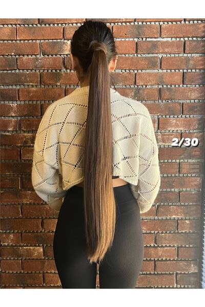 Suzan Peruk Coada de cal simplă de culoare cafea - cu legături