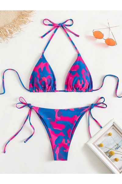 the DIFFerent Set de bikini cu imprimeu de camuflaj