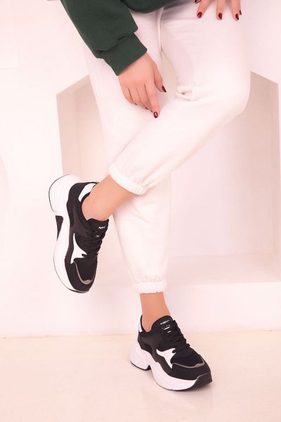 SOHO Black-White Women's Sneakers 18118