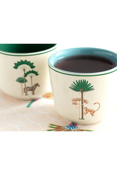 English Home Exotic Shine Stoneware 2-Piece Mug 270 ml Green-Blue