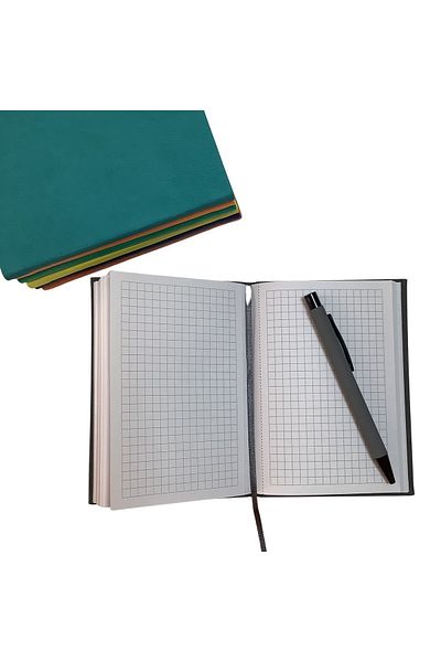 blume Acar Thermo Leather Flexible Cover 10.5*15 Cm 160 Pages Checkered Notebook Smoked