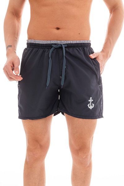 Eke Tekstil Ανδρικό μαγιό Basic Standard Size Anchor με μοτίβο τσέπης μαγιό
