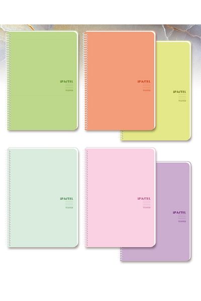 KESKİN COLOR باستيل نوت 16,5x22,5 80 ورقة غطاء PP مربعات دفتر حلزوني (قطعة واحدة)