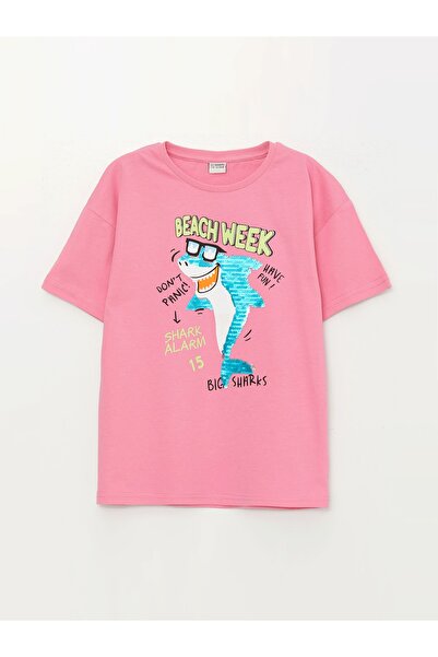 LC Waikiki Crew Neck Reversible Sequined Boys' T-Shirt