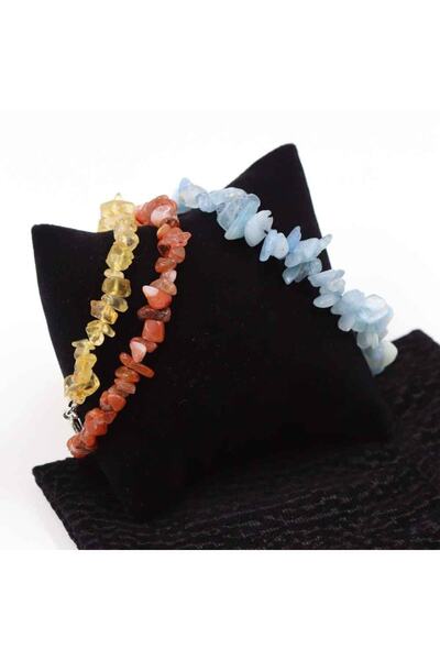 MYTAKIAĞACIMFH حجر السترين-حجر العقيق-حجر الزبرجد المائي غير الشكل المكسور مج...