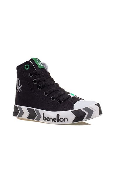Benetton Pantofi sport lungi unisex copii negri Bn-30634