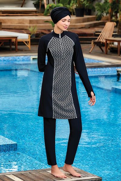 Remsa Mayo Lycra Full Covered Hijab Swimsuit Macella 4420 Black