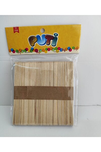 Puti Natural Dar Dondurma Çubuğu Abeslang 50 Adet (ahşap Çubuk)