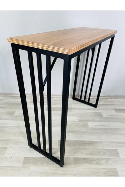İREM Bar Tipi Masa Bar Masası Metal Ayaklı Masa Ahşap Tablalı
