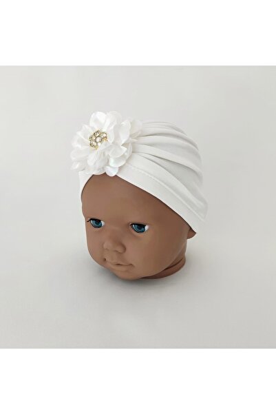Sönmez Baby Taşlı Güllü Kız Bebe Şapka Saç Bone