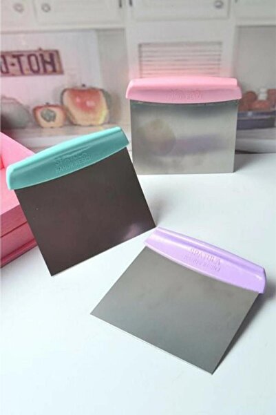 Flosoft Metal Spatula Hamur Kesici Doğrayıcı Kazıyıcı, Sebze Meyve Dilimleyici Paslanmaz Metal