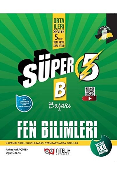 Nitelik Yayınları Nitelik 5.sınıf Süper B ( Başarı) Fen Bilimleri Soru Bankası