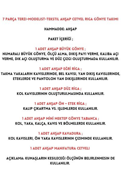 Artus Tedarik 7 Parça Ahşap Riga Takımı