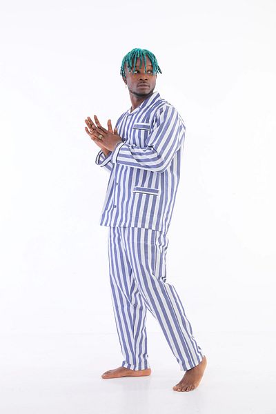 Kocabey 4007 Long Sleeve Striped Gaffur Men's Pajama Set
