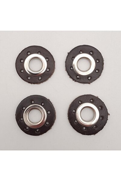 angel çanta aksesuar 4 عيون فضية من الجلد البني الحقيقي