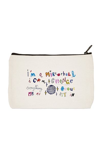 designedfy I'm A Mirrorbal Printed υφασμάτινη τσάντα μακιγιάζ, θήκη για στυλό, τσάντα χειρός