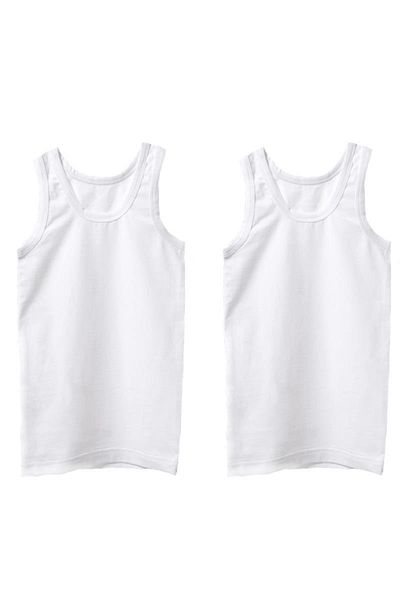 Blackspade Boy's White Undershirt 2 Pack