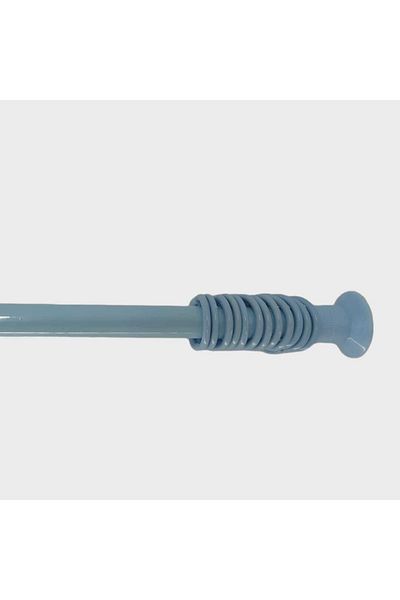 Zethome Tub metalic pentru perdea de baie 160cm-260cm Tub pentru perdea de duș albastru Umeraș pentru perdea