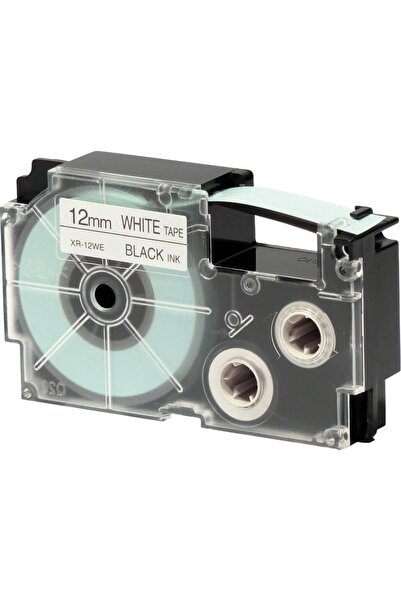 Casio Xr-12we1 (we/bk) Etiket Yazıcısı Kartuşu Beyaz Renk Üstüne Siyah Baskı