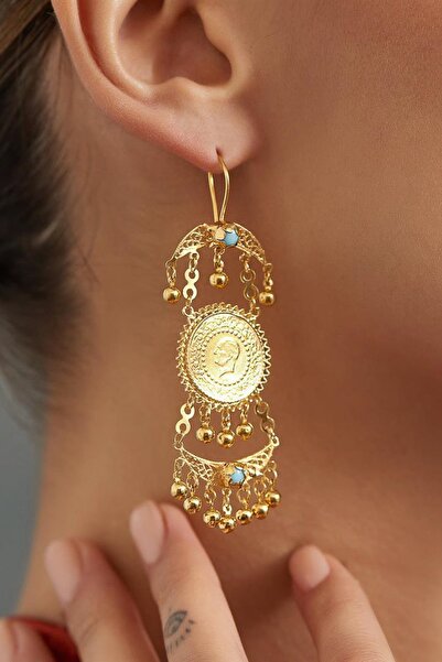 ALTINTAŞ KUYUMCULUK 22 Ayar Çeyrek Altınlı Otantik Altın Küpe