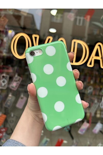 OVADA Iphone 7/8/se Uyumlu Kamera Korumalı Puantiye Desenli Silikon Kılıf