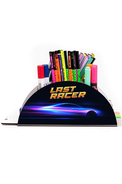 kutuTR Wooden Vip Car Series Rainbow Ruled Desktop Pen Holder Organizer for Kids Assembled Boxed