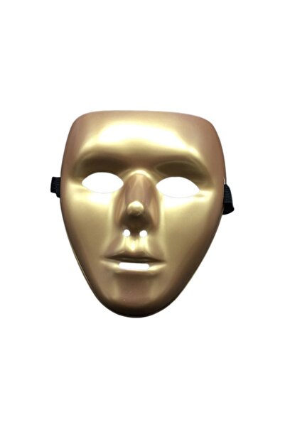 Schulzz Tam Yüz Mat Altın Pvc Cosplay Maske