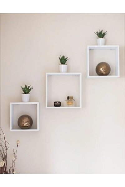 Ramadec 3'lü Kare Duvar Rafı