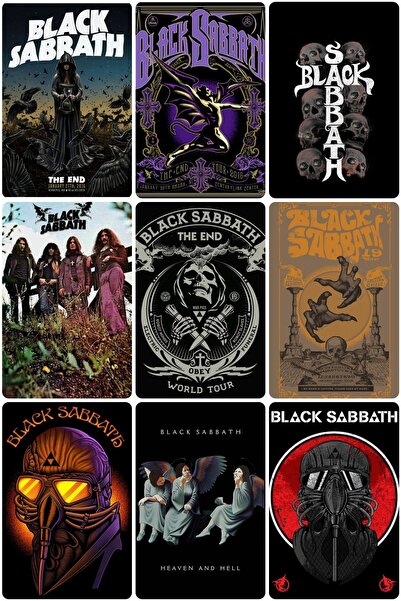 owl bag Metallica - Black Sabbath Band Sa deznom Dizajn Mini 9' Set Foto Kartica