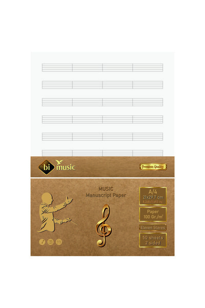 BİDEFTER Müzik Nota Kağıdı (ANAHTARLI KESİK ÇİZGİLİ)