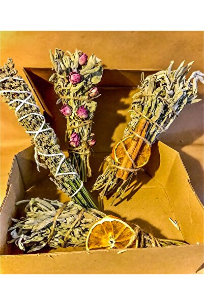 egeden doğal gıda 4'lü Bereket, Aşk, Enerji Ve Arınma Ritüel Seti: Adaçayı, L...