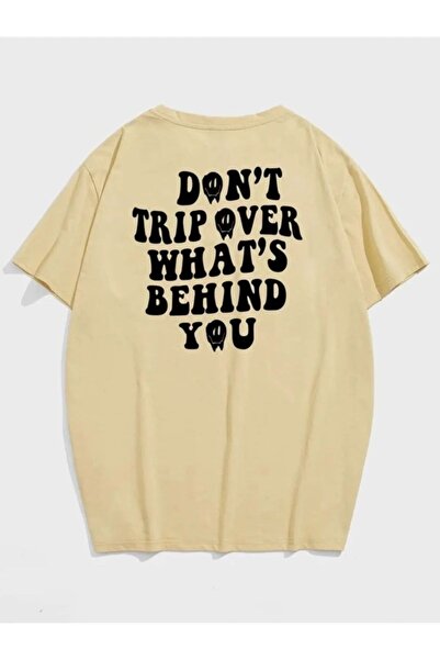 MYDARKSTYLE Unisex Brown Don't Back Printed Oversize T-shirt
