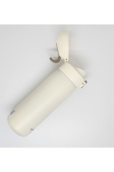 Shotay St-8006 420ml Steel Thermos Flask with Silicone Hanger White Color