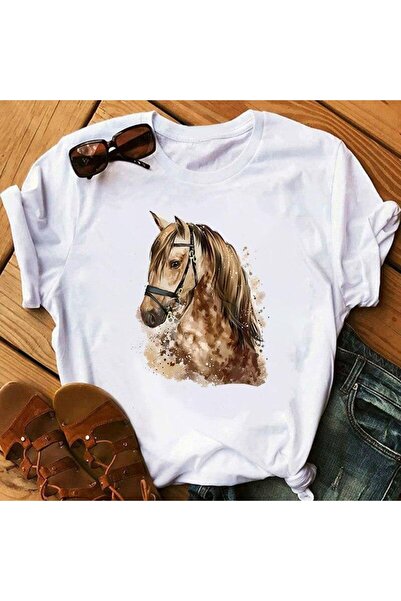 GALASHOP At Başı Baskı Kadın Tişört Model 43