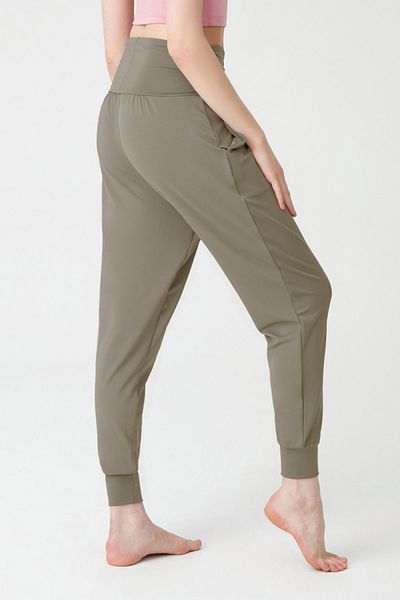 LOS OJOS Khakifarbene, elastische Taille, Shalwar-Look, Haremshose, Yoga-Jogginghose