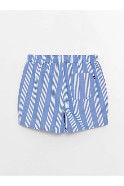 LC Waikiki Pantaloni scurți pentru fetiță cu dungi cu talie elastică
