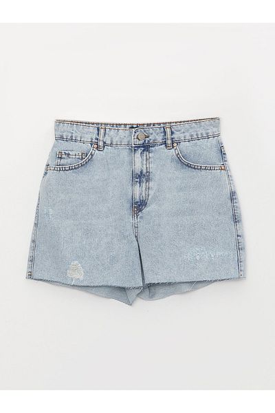 LC Waikiki Ripped Detailed Slim Fit Women's Jean Shorts