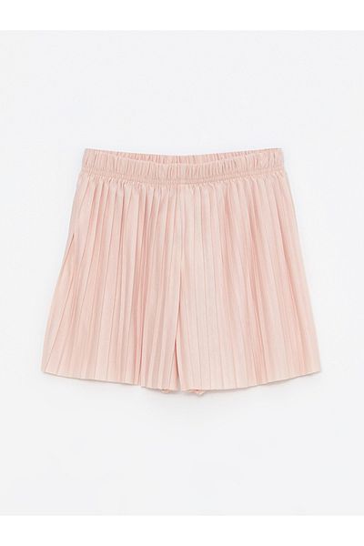 LC Waikiki Basic Pleated Girl's Shorts with Elastic Waist
