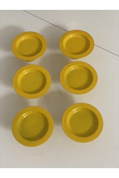 Elzem Decorative Yellow Color 6-Piece Macaron Holder Turkish Delight Holder Coffee Serving Bowl