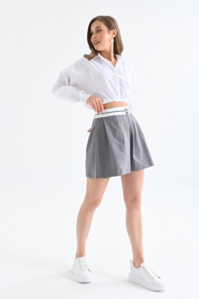 VOLT CLOTHİNG Fustă cu dungi cu talie elastică pentru femei