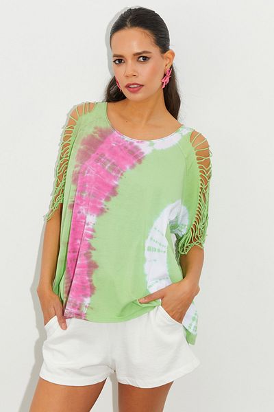 Cool & Sexy Grüne Batikbluse für Damen LOV1173
