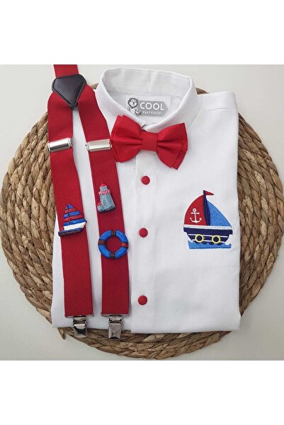 cool partyshop Denizci Konseptli Askı Papyon Gömlek
