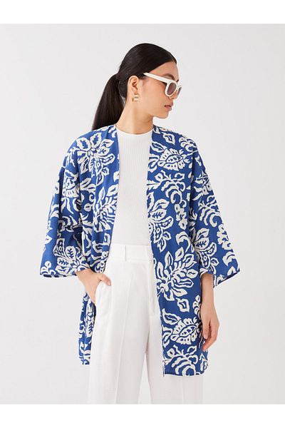 LC Waikiki Schalkragen gemusterter Oversize Damen Kimono