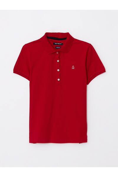 LC Waikiki Γυναικείο μπλουζάκι με κοντό μανίκι πόλο με κεντητό λαιμό