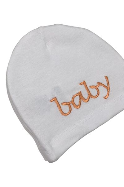 Albimama Baby Embroidered Baby Beanie (flexible fabric)