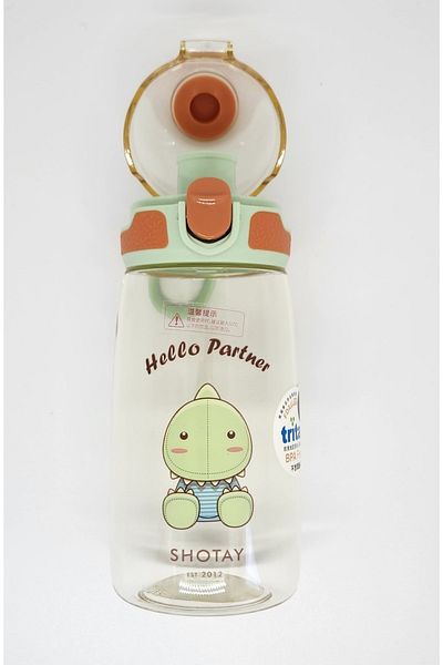 Shotay St-7009 Child Medium 550ml Green Color with Dinosaur Pattern