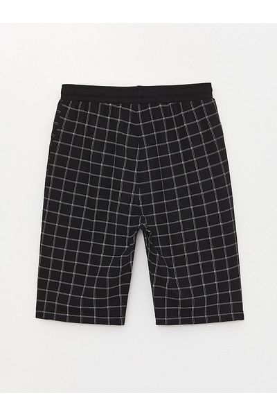 LC Waikiki Standard Pattern Plaid Men's Pajama Bottom Shorts