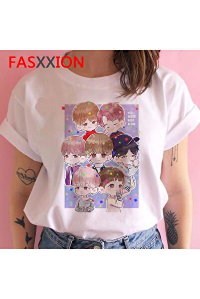 GALASHOP Bangtan Boys T Shirt Kadın Kore Tarzı Kpop Tshirt Mod25